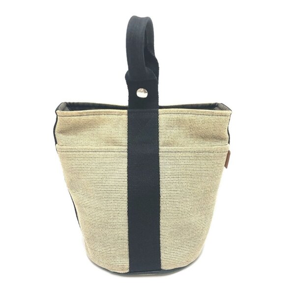 HERMES Sakso PM Handbag Bag Backpack Hand Bag Canvas Black/SilverHardware main image 13